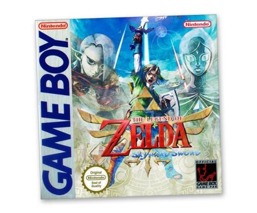 robooboe:  tinycartridge:The Legend of Zelda: Skyward Sword re-imagined as a Link’s Awakening-style Game Boy release by Constantin Georges (click for larger images). Fantastic.Buy: Legend of Zelda: Skyward SwordFind: Nintendo DS/3DS release dates,