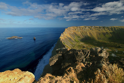 by ©haddock on Flickr.Rano Kau Crater and the Pacific Ocean - Easter Island, Chile.