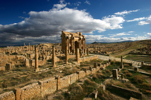 by ©haddock on Flickr. Roman ruins at Timgad, Algeria.