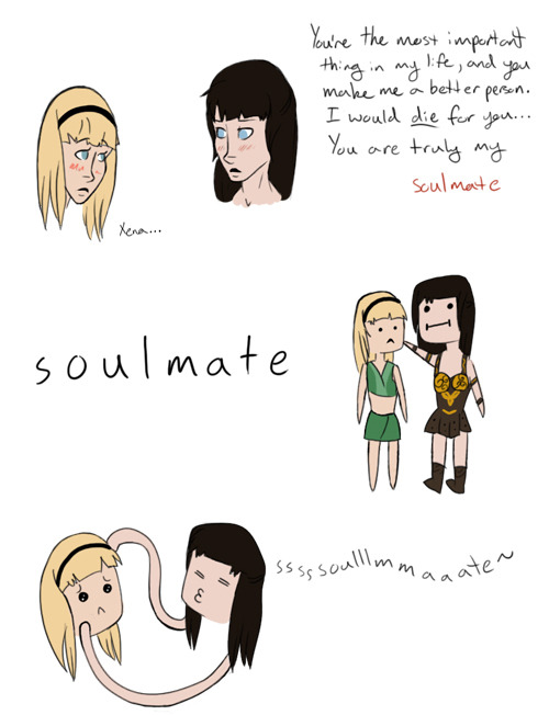 lebanesetoaster:  neverdoubtcloudswillbreak:  OH. MAH. GOD. *LICK*…’tholemathe’  So… Brittana is totally Xena and Gabrielle reincarnated, right? 