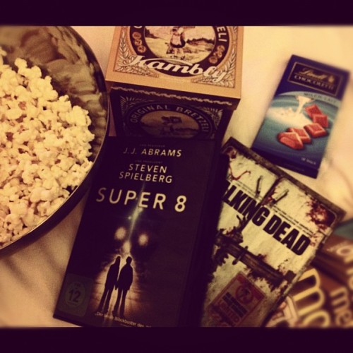 #dvdnight #dvd #movienight #popcorn #walkingdead #himym #super8 (Taken with instagram)