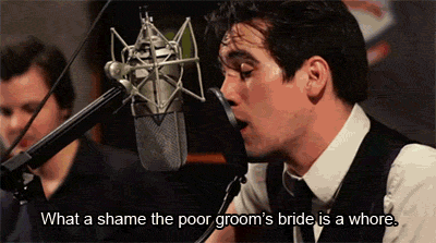 ac3df:ericrileyy:jameswilsonn:Brendon Urie realizing he shouldn’t have just said “whore” during an o