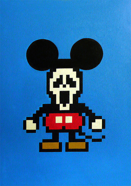 Scary Mario, Mickey Mouse and Superman