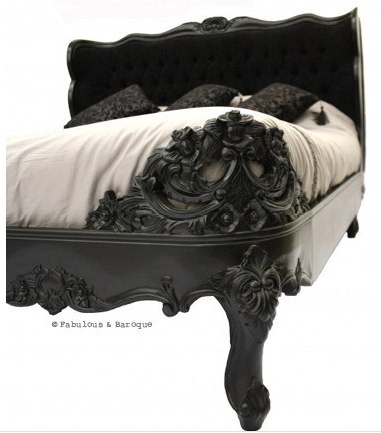 Black baroque bed