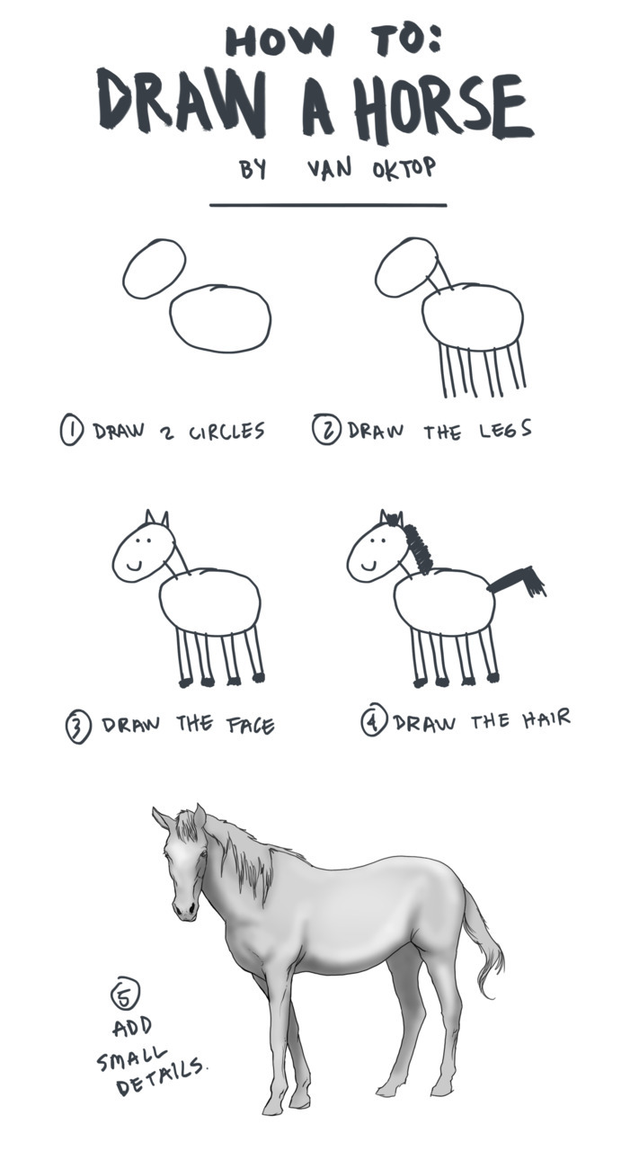 Van Oktop How To Draw A Horse By Van Oktop