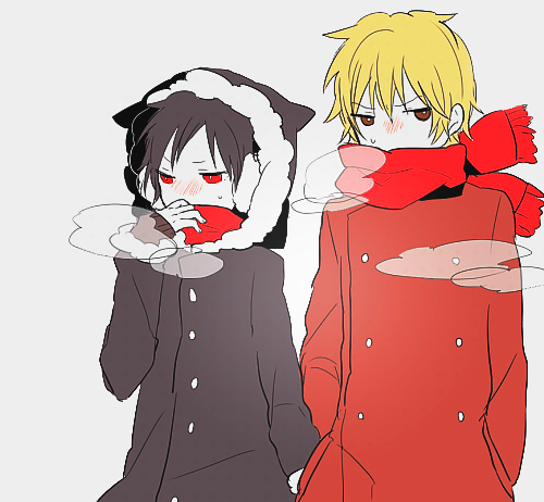 bloodofcain:  I z a y a  a n d  S h i z u o  「 edited: monochrome—kiss 」  