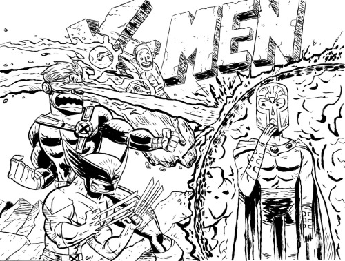 Hi, I’m Chris Haley. You may know me from my respectably popular webcomic, Let’s Be Friends Again, or my work for ComicsAlliance.  What you’re looking at here is my take on Jim Lee’s famous X-Men #1 cover from 1991.
I’m selling this original artwork...