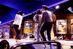 definetender:Quentin Tarantino dancing on the set of Pulp Fiction