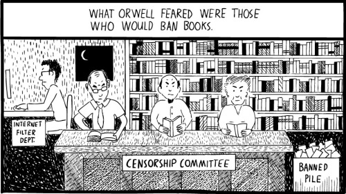 deandalecommunitycolledean:  socialistexan:  adrianshhh:  Amusing Ourselves to Death by Stuart McMillen (May 2009) Aldous Huxley (Author: “Brave New World”) vs. George Orwell (Author: Nineteen Eighty-Four  One of my personal favorite things to ever