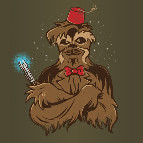 Who wouldn’t want to travel through time and space with the #1 Wookiee? Artist Chris McVeigh and Matthew Parsons’ collaborative Star Was / Doctor Who mash up design is now on sale in shirt and hoodie form at RedBubble.!
Doctor Chew by Matthew Parsons...