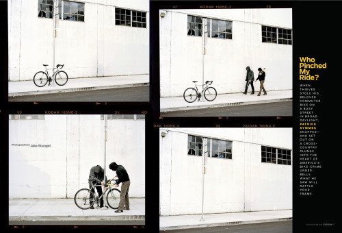 quesofrito:DON’T STEAL BIKES BRO!jakestangel:Tearsheet for Outside Magazine, a story on bike thieves