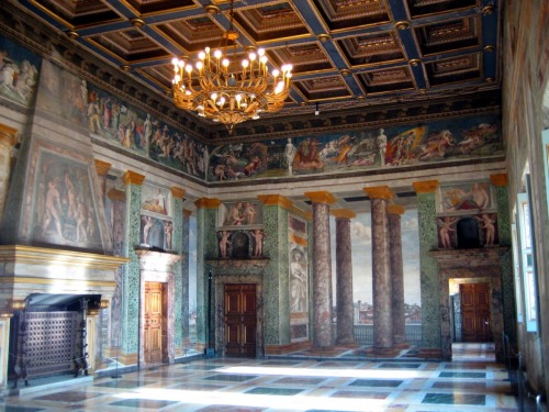 Sala delle Prospettive, Villa Farnesina, Rome, project and frescoes by Baldassarre Peruzzi.