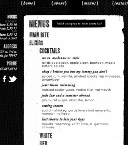 mfree:  nervousrex:  apcalvin42:  mymindstheweapon91:  heyjulieann:  drink menu from ELA in Philadelphia, where all the drinks are named after Brand New songs. a++ would tear up “me vs. maradona vs. elvis” if only they got the name right. always impressed