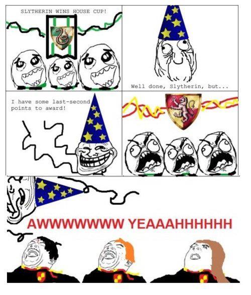 ragecomicarchive:  Rage Comics - Slytherin wins… 