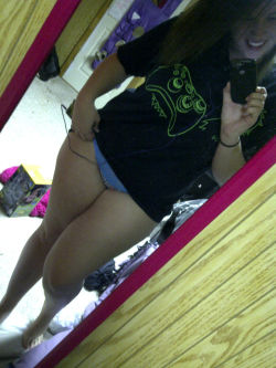 morgieebo0:  Boyfriend’s shirt   Panties is all that I need to wear, right? :] 