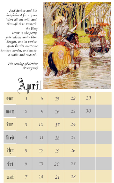 DOWNLOAD ARTHURIAN CALENDAR 2012 (VERSION 1)