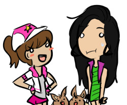 Pokemon!Pezberry for Berny~   sorry bout the chibis I got lazy. D&quot;: