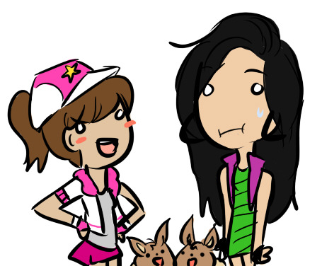 Pokemon!Pezberry for Berny~   sorry bout the chibis I got lazy. D":