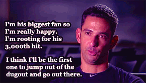 derekjeter-thecaptain:   One of my favorite things about Derek getting his 3,000th hit was his teamm