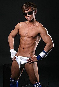 ministryofwrestling:   Ready for the Ring, boy in white gear with glasses  