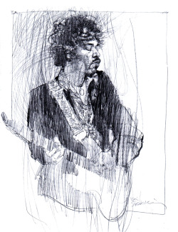 Jimi Hendrix by Bill Sienkiewicz :: scanned