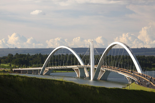 by m.cavalcanti on Flickr.Juscelino Kubitschek bridge in Brasilia.