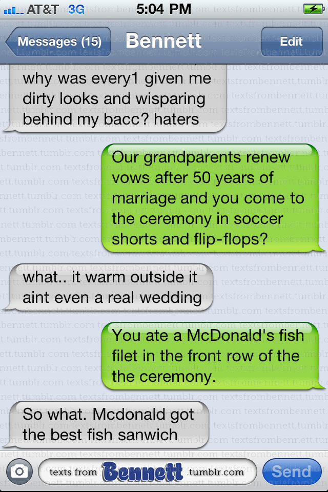 textsfrombennett:  Bennett shows his respect 