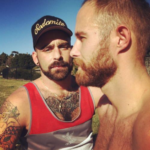 Hairy chest, legs,Beard and Mustache.
