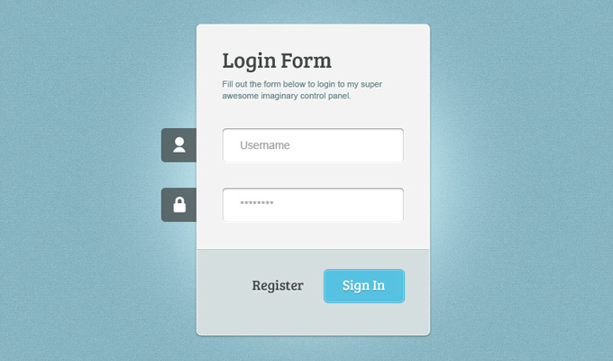 Login Form (PSD + Live Version) - HTML/CSS3/jQuery View Live Demo
Download here.