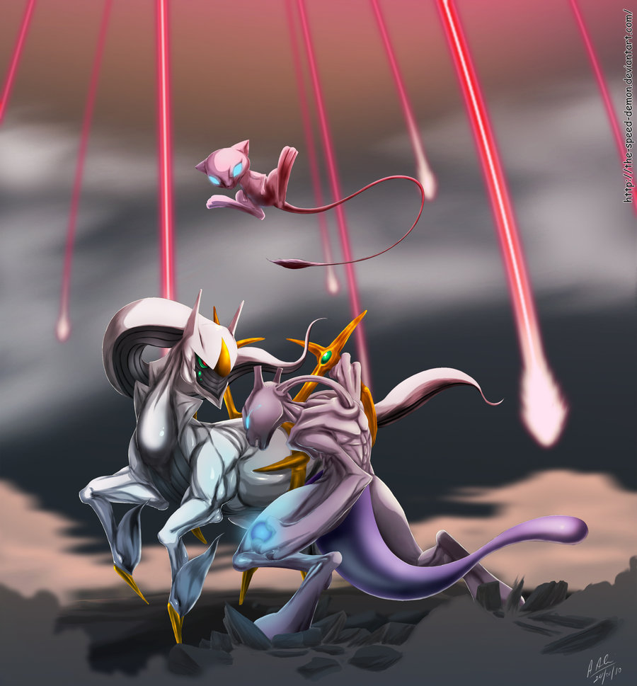 Anime • Arceus Vs MewTwo Vs Mew