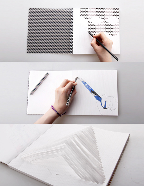 prostheticknowledge:  XYZ NOTE  Stylish isometric notepad by Seoul-based designers