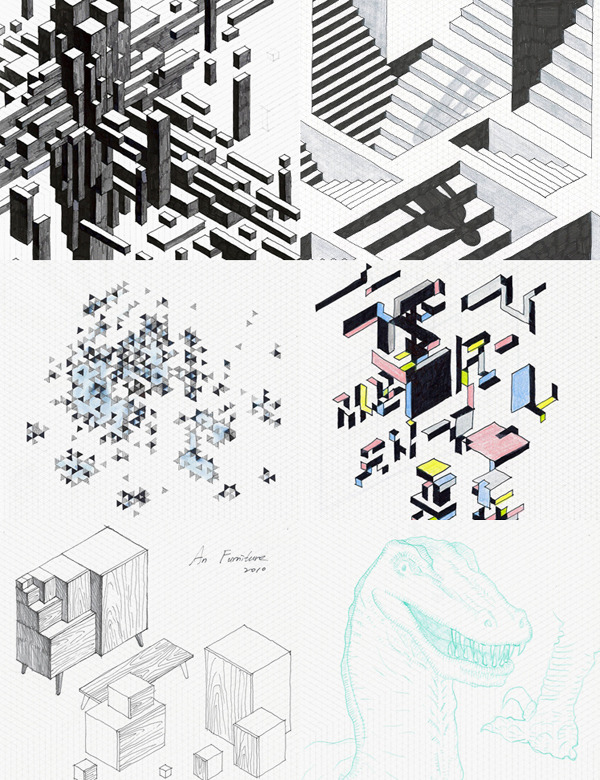 prostheticknowledge:  XYZ NOTE  Stylish isometric notepad by Seoul-based designers