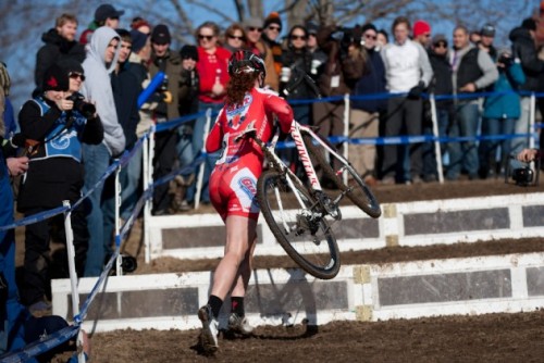cyclocrosshotties:  Teal takes the barriers. Teal Stetson-Lee at US Cyclocross National Championship