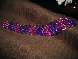 Geekygears:  Chainmail Bracelets I Wove Last Night. It’s &Amp;Frac34;Ths Of An