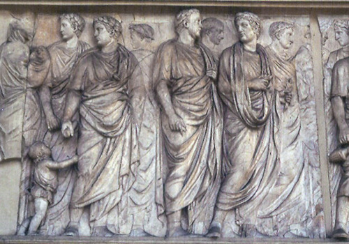 vinedragonheartstring: Imperial Procession panel of the Ara Pacis Augustae, 13-9 BCE. Marble. 3