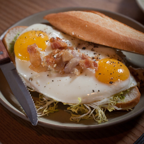 Fried egg sandwich at Boot and Shoe Service’s new brunch (10am-2pm Sat & Sun), Oakland, CA.
