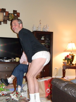 gossipgran:  here is a photo of my dad wearing a diaper 