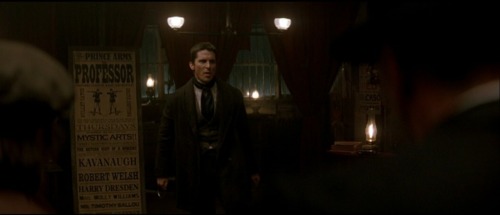 flickumbicus:In this scene from The Prestige, a 2006 film about two rival stage magicians, Harry Dre