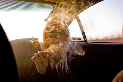  smoking weed in a car…