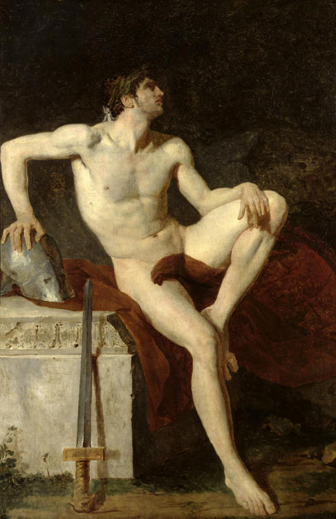 necspenecmetu:Jean-Germain Drouais, Seated Gladiator, 18th century