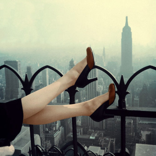 theniftyfifties: High Heel Over Manhattan, November 1950.