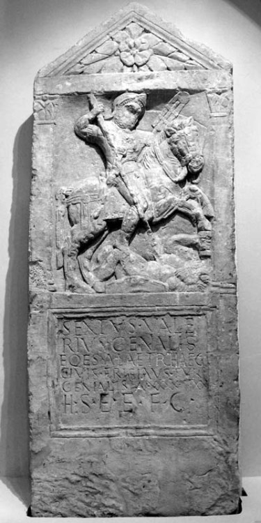 pinacotheca-blog:Tombstone of Sextus Valerius Genialis * Tombstone of an auxiliary soldier from the 