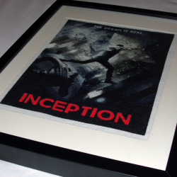 anonymityblaize:  Cross stitched Inception poster by Anonymity Blaize. More pics and more details here.  this is un-fucking-believably amazing.
