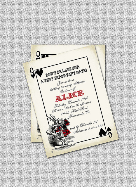 Alice in Wonderland Playing Card Invitation by I’m Kind of a Big Deal on Flickr.Via Flickr:www