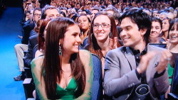 danceyrselfclean:  And the People’s Choice Award for Favorite TV Drama Actress goes to…Nina Dobrev!  And of course Ian Somerhalder was there.  Amazing.  #FuckYesVampireDiaries 