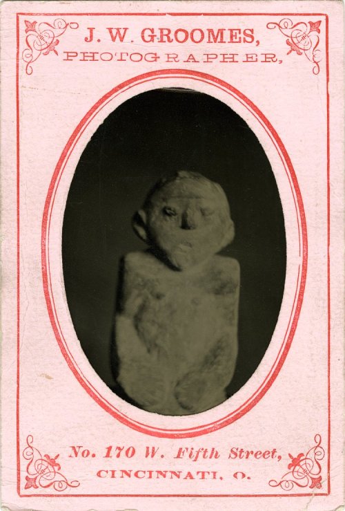 tuesday-johnson:  ca. 1880’s, [tintype of a carved stone figure from North America], J.W. Groomes vi