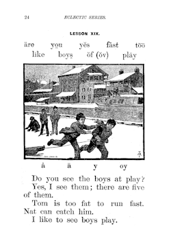 A page from McGuffy&rsquo;s Eclectic Primer  circa. 1881
