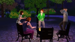  My Sim went into labor at the park, and everyone started freaking out except for this one bitch, who just went on roasting her marshmallows. 