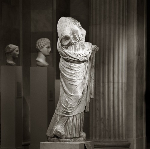 toomuchart:Unknown Artist (Greek), Marble statue of a woman, 4th century, BCE.