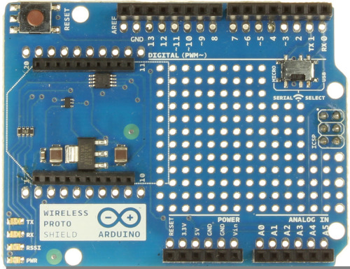 Wireless Proto Shield giver en Arduino mulighed for at kommunikere trådløst med et trådløst modul.
Den er baseret på Xbee moduler fra Digi, men kan bruge alle modul med den samme størrelse.
Modulet kan kommunikere op til 100 meter indendørs eller 300...